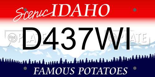D437WI Idaho License Plate