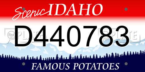 D440783 Idaho License Plate