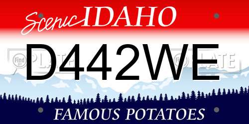 D442WE Idaho License Plate