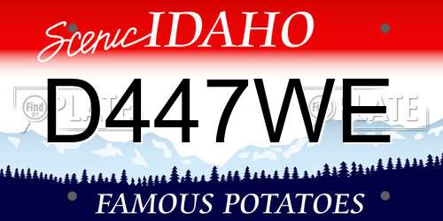 D447WE Idaho License Plate