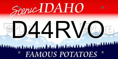 D44RVO Idaho License Plate