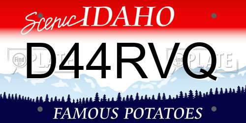 D44RVQ Idaho License Plate