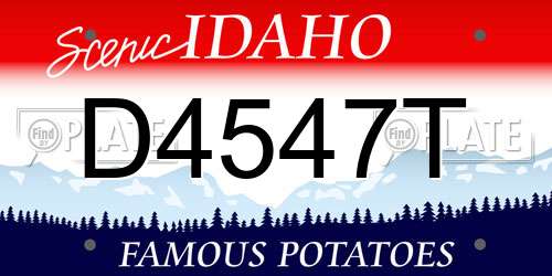 D4547T Idaho License Plate