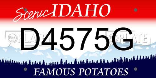 D4575G Idaho License Plate