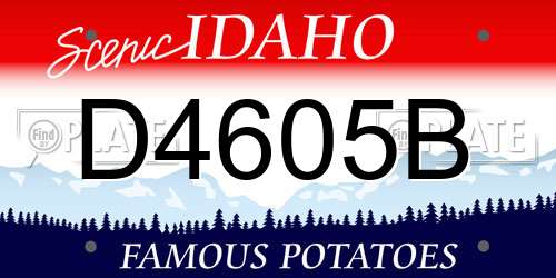 D4605B Idaho License Plate