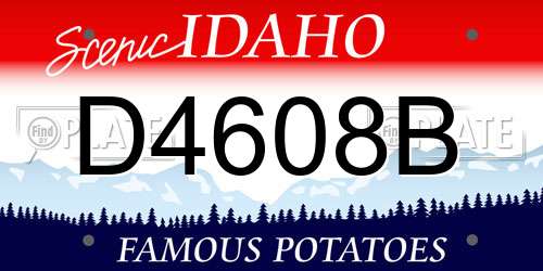 D4608B Idaho License Plate