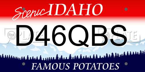 D46QBS Idaho License Plate