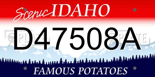 D47508A Idaho License Plate