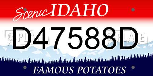 D47588D Idaho License Plate