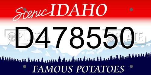 D478550 Idaho License Plate