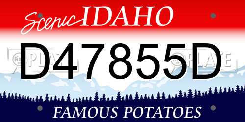 D47855D Idaho License Plate