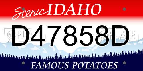 D47858D Idaho License Plate