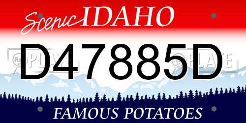 D47885D Idaho License Plate