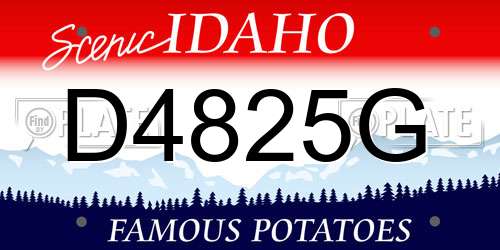 D4825G Idaho License Plate