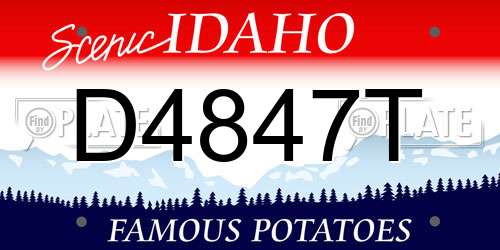 D4847T Idaho License Plate