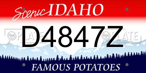 D4847Z Idaho License Plate