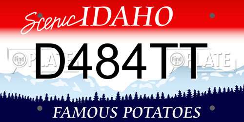 D484TT Idaho License Plate
