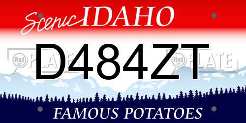 D484ZT Idaho License Plate