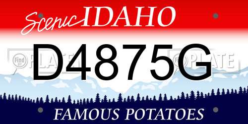D4875G Idaho License Plate