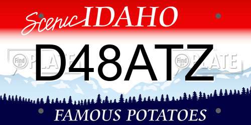 D48ATZ Idaho License Plate