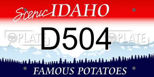 D504 Idaho License Plate