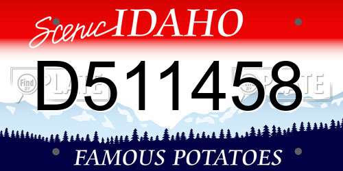 D511458 Idaho License Plate