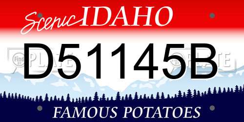 D51145B Idaho License Plate