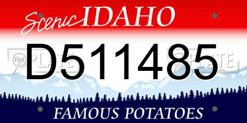 D511485 Idaho License Plate