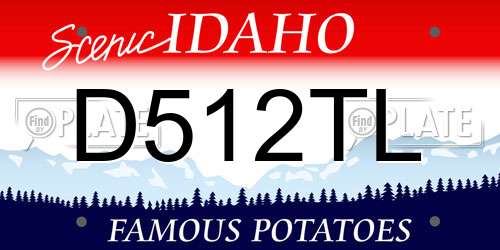 D512TL Idaho License Plate