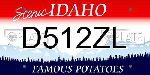 D512ZL Idaho License Plate