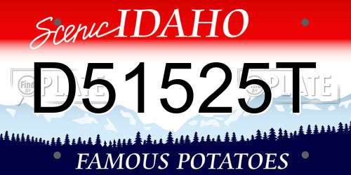 D51525T Idaho License Plate
