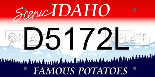 D5172L Idaho License Plate