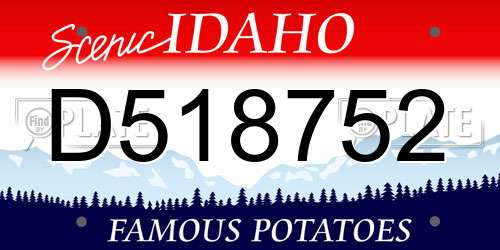 D518752 Idaho License Plate