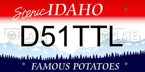 D51TTL Idaho License Plate