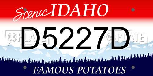 D5227D Idaho License Plate