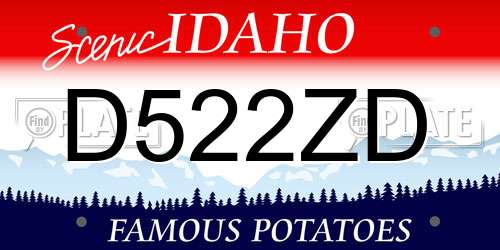 D522ZD Idaho License Plate