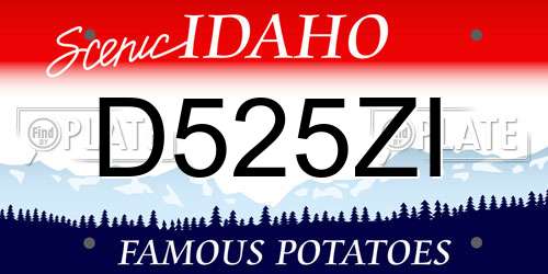 D525ZI Idaho License Plate