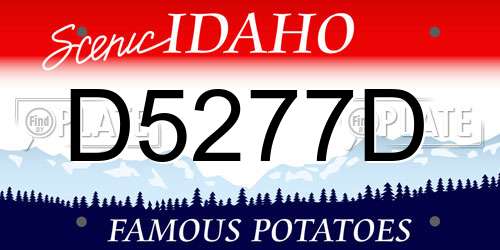 D5277D Idaho License Plate