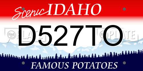 D527TO Idaho License Plate
