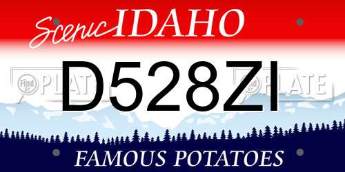 D528ZI Idaho License Plate