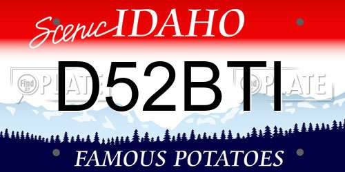 D52BTI Idaho License Plate