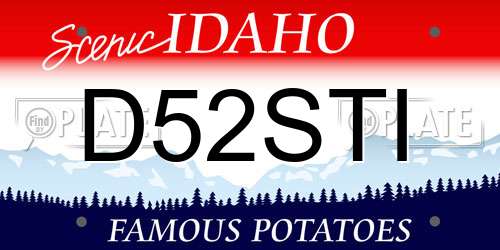 D52STI Idaho License Plate