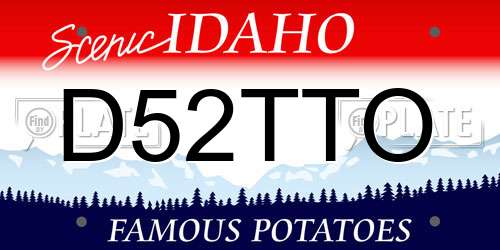 D52TTO Idaho License Plate