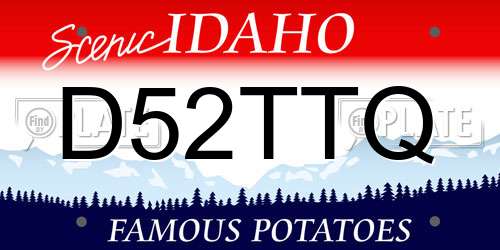 D52TTQ Idaho License Plate