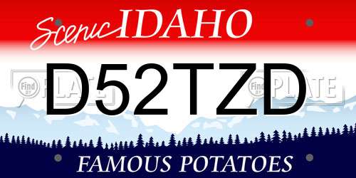 D52TZD Idaho License Plate