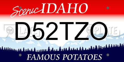 D52TZO Idaho License Plate