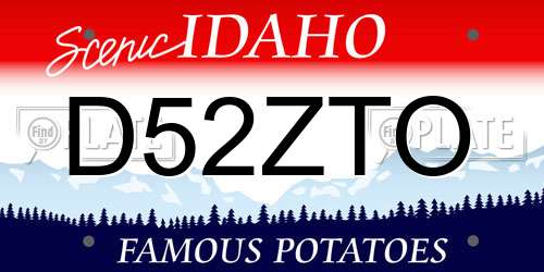 D52ZTO Idaho License Plate