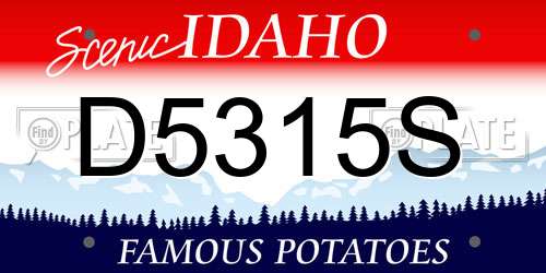 D5315S Idaho License Plate