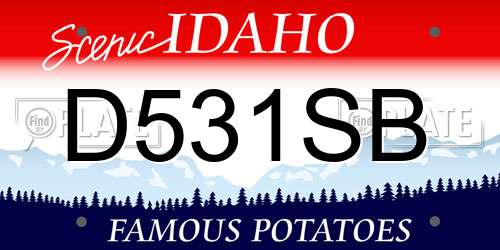 D531SB Idaho License Plate