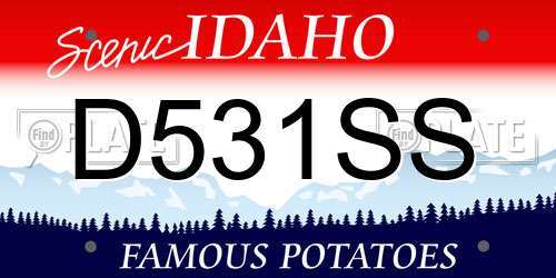 D531SS Idaho License Plate